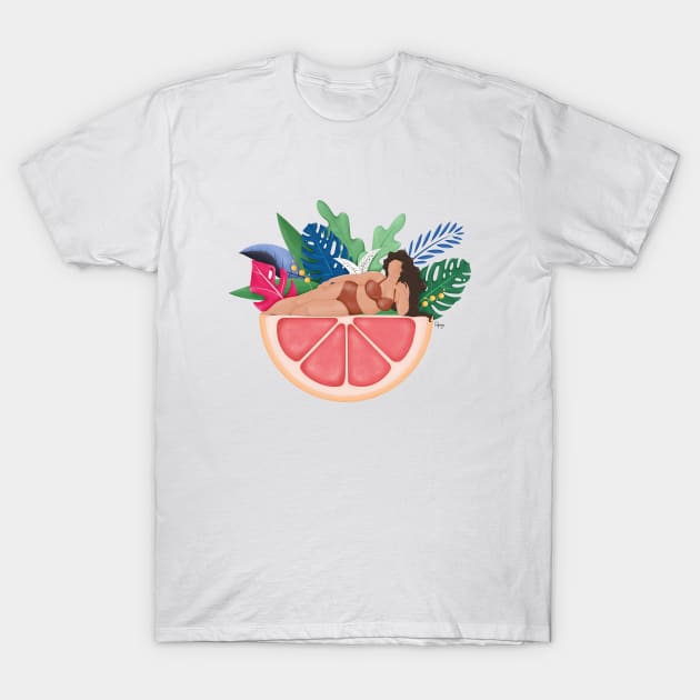 Grapefruit T-Shirt by Fatpings Studio